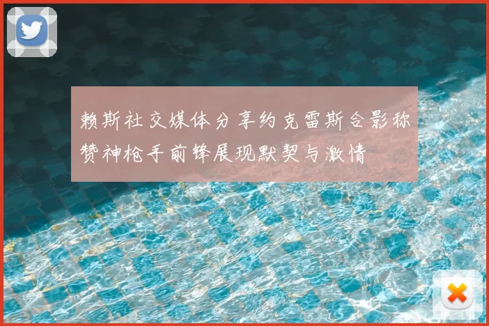 赖斯社交媒体分享约克雷斯合影称赞神枪手前锋展现默契与激情
